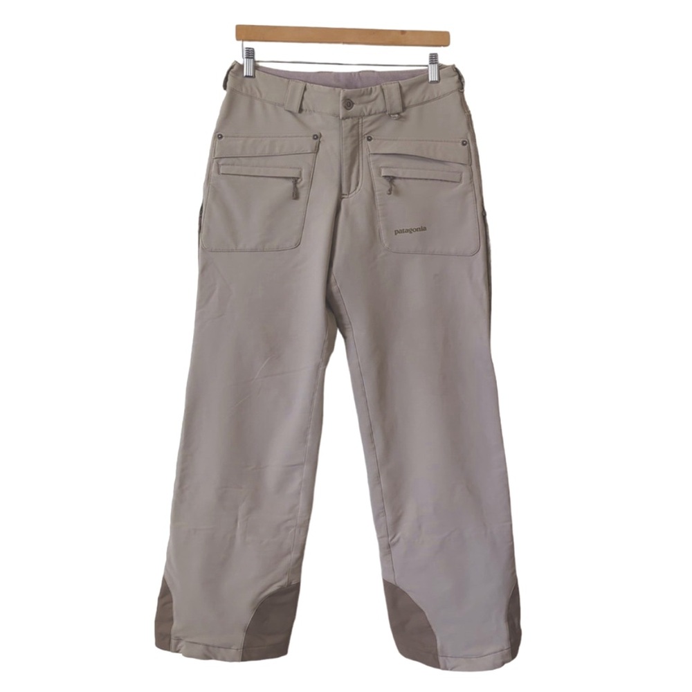 Patagonia Women's Snow Pants Size 8 Brown Tan Pockets Ski Snowboard Fleece Lined